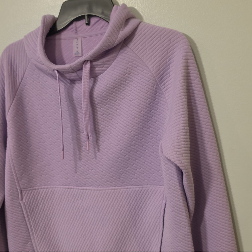 Vively Women's Purple Pullover Hoodie Drawstring Pockets Raglan Sleeve S #123 - Picture 4 of 10